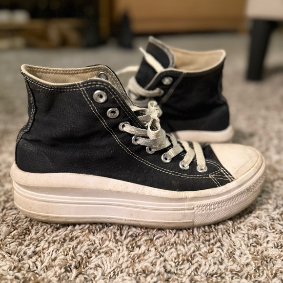 Converse Black High-Top Platform Sneakers - Picture 2 of 5